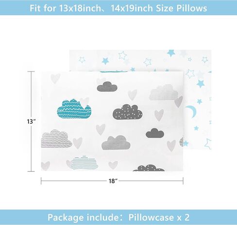 TILLYOU Toddler Pillowcases 13 x 18 Travel Pillow Case 2 Pack, Kids Pillowcases Machine Washable with Envelope Closure, Brilliant Little Flowers in Saudi Arabia
