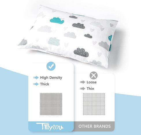 TILLYOU Toddler Pillowcases 13 x 18 Travel Pillow Case 2 Pack, Kids Pillowcases Machine Washable with Envelope Closure, Brilliant Little Flowers in Saudi Arabia