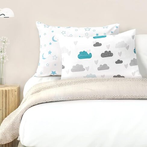 TILLYOU Toddler Pillowcases 13 x 18 Travel Pillow Case 2 Pack, Kids Pillowcases Machine Washable with Envelope Closure, Brilliant Little Flowers in Saudi Arabia