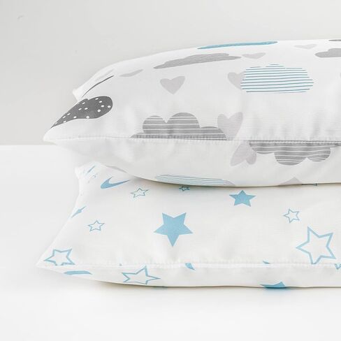 TILLYOU Toddler Pillowcases 13 x 18 Travel Pillow Case 2 Pack, Kids Pillowcases Machine Washable with Envelope Closure, Brilliant Little Flowers in Saudi Arabia