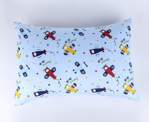 Kids Toddler Pillowcases 2 Packs Boy 100% Cotton 14x19 Fits Toddler Bedding Pillow 14x19, 13x18 Small Pillow (Blue Dinosaurs) in Saudi Arabia