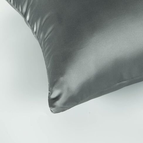 NTBAY Zippered Silk Satin Toddler Pillowcases - 2 Pack Hidden Zipper 13x18 Pillowcases - Luxury and Silky Baby Travel Pillow Covers, Black in Saudi Arabia