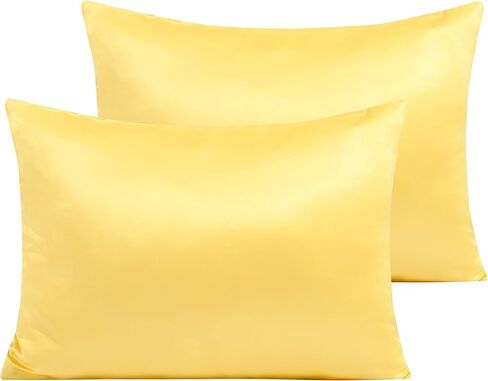 NTBAY Zippered Silk Satin Toddler Pillowcases - 2 Pack Hidden Zipper 13x18 Pillowcases - Luxury and Silky Baby Travel Pillow Covers, Black in Saudi Arabia