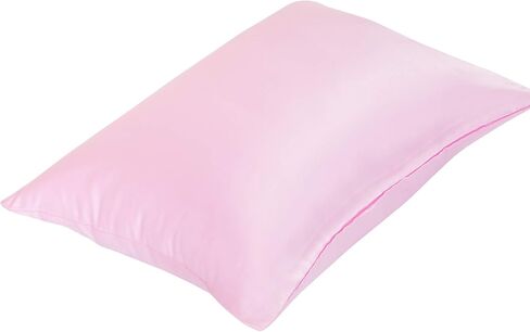 NTBAY Zippered Silk Satin Toddler Pillowcases - 2 Pack Hidden Zipper 13x18 Pillowcases - Luxury and Silky Baby Travel Pillow Covers, Black in Saudi Arabia