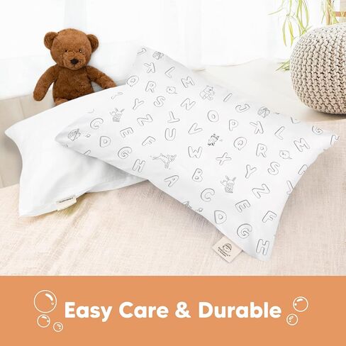 كيس وسادة للأطفال الصغار من KeaBabies مقاس 13 × 18 - كيس وسادة عضوي للأطفال الصغار للصبي والأطفال - غطاء وسادة من القطن الطبيعي بنسبة 100% للوسائد الصغيرة النائمة - تُباع الوسادة بشكل منفصل (Vroom) in Kuwait