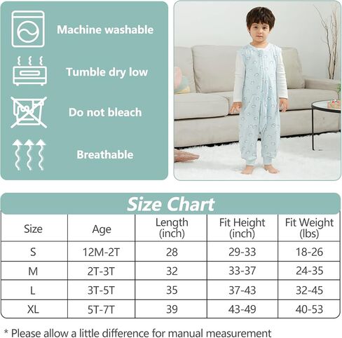 HOMEAL Toddler Sleep Sacks 5t-7t - Sleeveless Sleep Sack with Legs in Saudi Arabia
