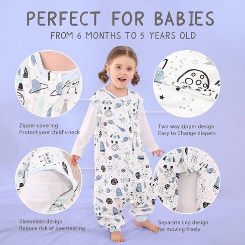 WONDAY Baby Sleep Sack, Sleep Sack 12-18 Months, Sleep Sack Baby Wearable Blanket, Toddler Baby Sleep Sack with Feet, Sleeveless Breathable Sleep Sacks 18-24 Months in Saudi Arabia