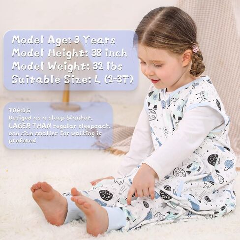 WONDAY Baby Sleep Sack, Sleep Sack 12-18 Months, Sleep Sack Baby Wearable Blanket, Toddler Baby Sleep Sack with Feet, Sleeveless Breathable Sleep Sacks 18-24 Months in Saudi Arabia