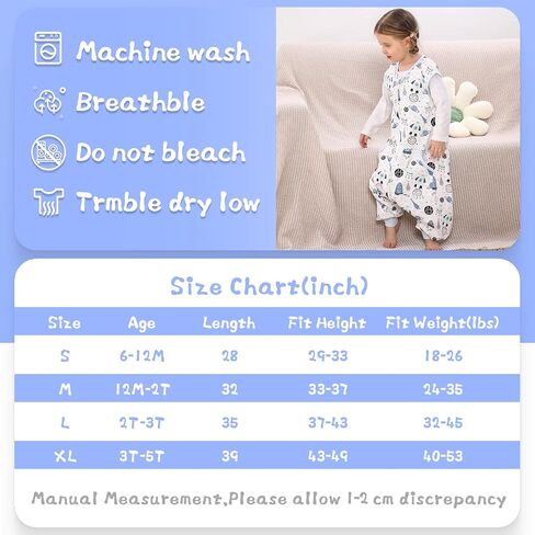 WONDAY Baby Sleep Sack, Sleep Sack 12-18 Months, Sleep Sack Baby Wearable Blanket, Toddler Baby Sleep Sack with Feet, Sleeveless Breathable Sleep Sacks 18-24 Months in Saudi Arabia