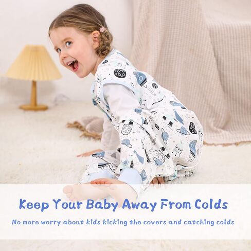 WONDAY Baby Sleep Sack, Sleep Sack 12-18 Months, Sleep Sack Baby Wearable Blanket, Toddler Baby Sleep Sack with Feet, Sleeveless Breathable Sleep Sacks 18-24 Months in Saudi Arabia