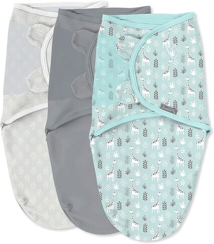 SwaddleMe by Ingenuity Original Swaddle - Size Small/Medium, 0-3 Months, 3-Pack (Coral Days) in Kuwait