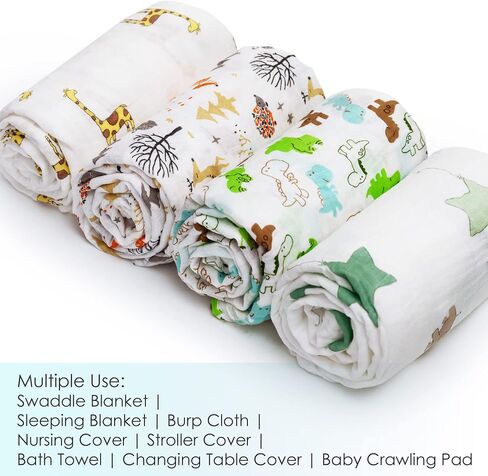 upsimples Baby Swaddle Blanket Unisex Swaddle Wrap Soft Silky Muslin Swaddle Blankets Neutral Receiving Blanket for Boys and Girls, Large 47 x 47 inches, Set of 4-Arrow/Feather/Tent/Crisscross in Saudi Arabia