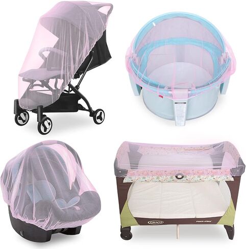 Baby Mosquito Net for Stroller,Reusable Bug Net and Mesh Protection,Black | Portable Baby Insect Netting for Stroller, Playards, Pack N Plays and Portable Mini Crib in Saudi Arabia