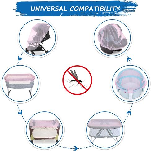 Baby Mosquito Net for Stroller,Reusable Bug Net and Mesh Protection,Black | Portable Baby Insect Netting for Stroller, Playards, Pack N Plays and Portable Mini Crib in Saudi Arabia
