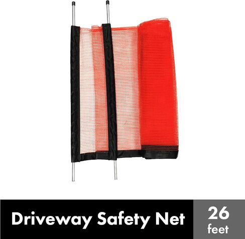 Play It Safe Driveway Net, Orange – Removable Safety Netting, Fits Driveways up to 25’ Wide, Kid Safe Barrier Net with Bright Orange Color for High Visibility, RPDN26 in Saudi Arabia