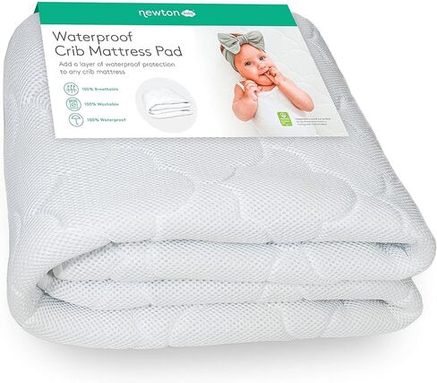 Newton Baby Waterproof Crib Mattress Pad | 100% Breathable Quilted Layer for Comfort & Universal Fitted Skirt for Secure Fit | Machine Washable | Crib Mattress Protector Pad Waterproof, 1 Pack in Saudi Arabia