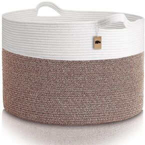 Little Hippo Baskets XXXL Large Cotton Rope Basket 22"x22"x14" Storage Woven Blanket Organizer for Living Room Organizing, Baby Gift, Kids Toy Storage
