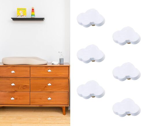 Stargallery 6 Pieces Cute Cartoon Shape Knobs for Furniture Soft Rubber Knobs for Cabinet Drawer Dresser Closets Organizer Desk Box Bookcase (Blue, Moon) in Saudi Arabia
