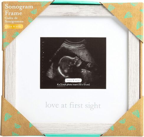 Kate & Milo Our Little Miracle Sonogram Frame, Classic Wooden Picture Frame, Gender-Neutral Baby Nursery Décor in Saudi Arabia