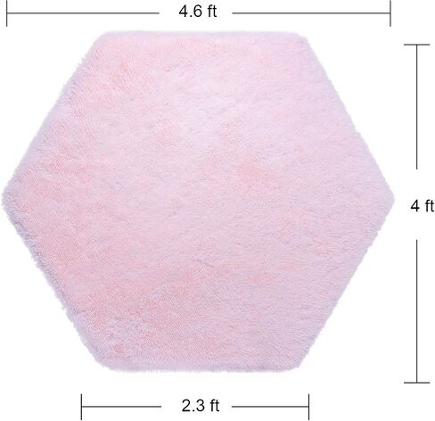 junovo Ultra Soft Rug for Nursery Children Room Baby Room Home Decor Dormitory Hexagon Carpet for Playhouse Princess Tent Kids Play Castle, Diameter 4.6 ft, Blush in Saudi Arabia