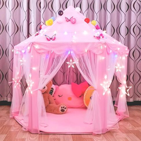 junovo Ultra Soft Rug for Nursery Children Room Baby Room Home Decor Dormitory Hexagon Carpet for Playhouse Princess Tent Kids Play Castle, Diameter 4.6 ft, Blush in Saudi Arabia