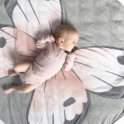 ABREEZE Nursery Rug Grey Bear Rug Bear Baby Round Play Pad Crawling Mat Crawl Cushion Cotton Bear Blanket for Kids Children Toddlers Bedroom Tummy Time Blanket in Kuwait