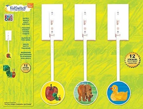 KidSwitch Light Switch Extender 3 Pack - The World of Eric Carle Edition - The Very Hungry Caterpillar & Friends - Officially Licensed! in Saudi Arabia