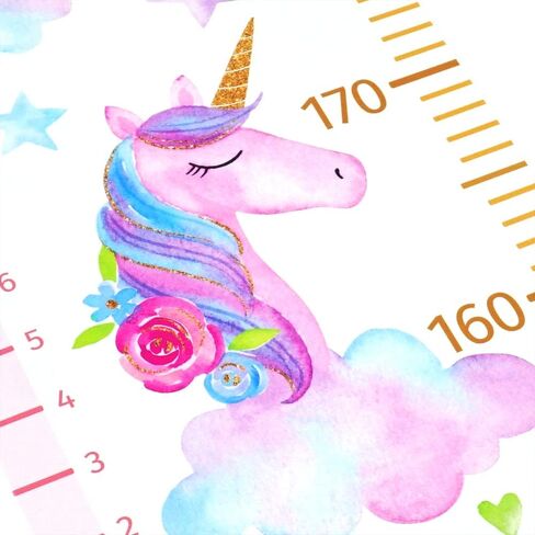 HomeEvolution Kids Growth Chart Height Measuring Chart, Unicorn Canvas Wall Hanging Rulers for Baby Children Girls Bedroom Decor… in Saudi Arabia
