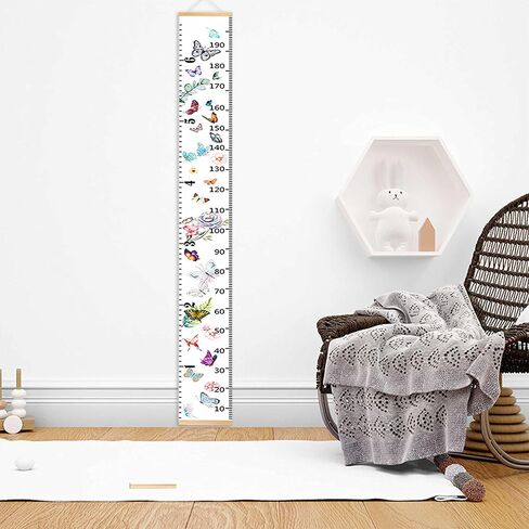 Baby Growth Chart, Height Wall Chart for Kids, Wooden Frame Canvas Measurement Hanging Ruler for Child’s Room Decoration 79 x 7.9in(Flower) in Saudi Arabia