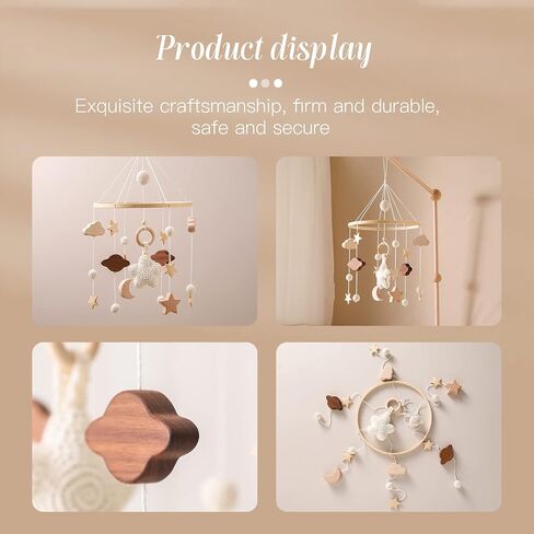 let's make Baby Crib Mobile Arm - Wooden Mobile Arm with Height Adjustable＆360° Rotatable Upgraded Arched Base Nursery Mobile Holder for Crib Mobile Hanger Baby Crib Attachment Nursery Decor in Saudi Arabia