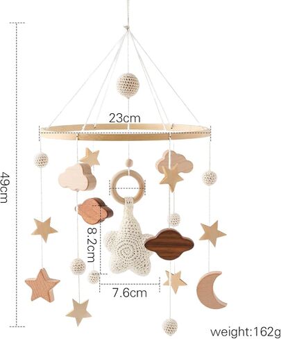 let's make Baby Crib Mobile Arm - Wooden Mobile Arm with Height Adjustable＆360° Rotatable Upgraded Arched Base Nursery Mobile Holder for Crib Mobile Hanger Baby Crib Attachment Nursery Decor in Saudi Arabia