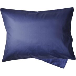 Toddler Pillow with Pillowcase - 13 x 18 Organic Pillows for Sleeping, Soft Breathable Small Kids Pillow for Crib, Toddler Bed, Travel, Blue Stripe (Intended for Age 2 and up)