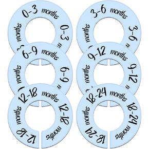 Pro Goleem Baby Closet Dividers Unisex Baby Closet Organizer for Nursery Baby Clothes Size Age Dividers Fits 1.5" Rod 6 PCS in Kuwait