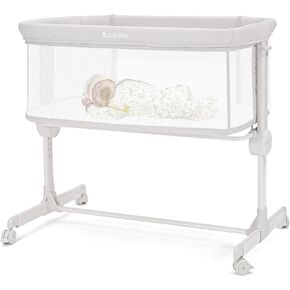 Ezebaby Baby Bassinet, Bedside Bassinet for Baby, Portable Baby Bassinets Bedside Sleeper for Newborn Baby Infants with Adjustable 7 Heights and All Mesh Sides, Mattress & Sheet Included