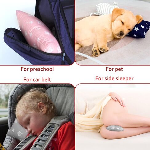 Moonsea 2 Pack Mini Pillow with Name Tag, 11" x 7" x 2.5" Small Pillow for Preschool and Airplane Car Travel, Great Tiny Pillow for Kids Neck, Back, Lumbar, Knee Gap and Dogs Daycare in Saudi Arabia