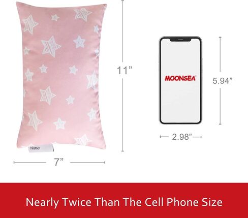 Moonsea 2 Pack Mini Pillow with Name Tag, 11" x 7" x 2.5" Small Pillow for Preschool and Airplane Car Travel, Great Tiny Pillow for Kids Neck, Back, Lumbar, Knee Gap and Dogs Daycare in Saudi Arabia
