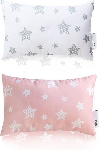 Moonsea 2 Pack Mini Pillow with Name Tag, 11" x 7" x 2.5" Small Pillow for Preschool and Airplane Car Travel, Great Tiny Pillow for Kids Neck, Back, Lumbar, Knee Gap and Dogs Daycare in Saudi Arabia
