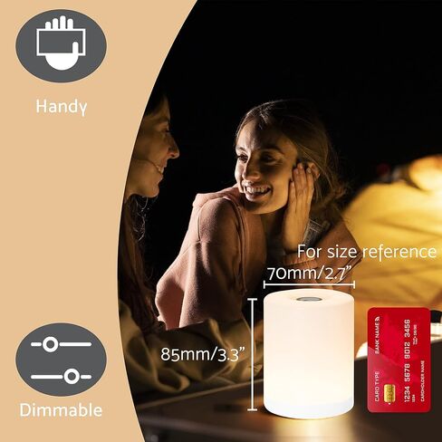 DAZZY DOT Rechargeable Baby Night Light, Dimmable Touch Nursery Lamp | 2600mAh battery, warm yellow glow, ABS material, USB-C charging, for breastfeeding, diaper changes, bedside, travel in Saudi Arabia
