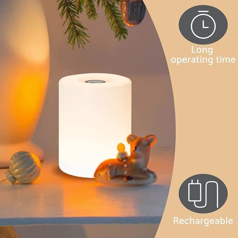 DAZZY DOT Rechargeable Baby Night Light, Dimmable Touch Nursery Lamp | 2600mAh battery, warm yellow glow, ABS material, USB-C charging, for breastfeeding, diaper changes, bedside, travel in Saudi Arabia