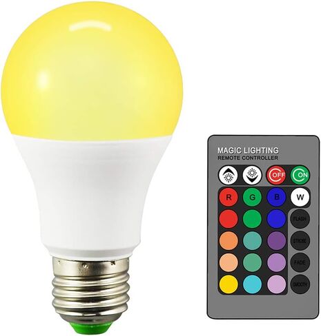 Droiee Dimmable E26 LED Light Bulb, RGB Bulb 6W with 16 Color Changing Modes for Christmas, Party etc with Remote Control in Saudi Arabia