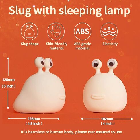 Slug Night Light Official Licensed Genuine Silicone Lamp | Don't Bug Me Gifts for Classroom Bedroom, Cute Animal Bedside Lamp for Kids, Nursery Squishy Lamp for Baby Breastfeeding. in Saudi Arabia