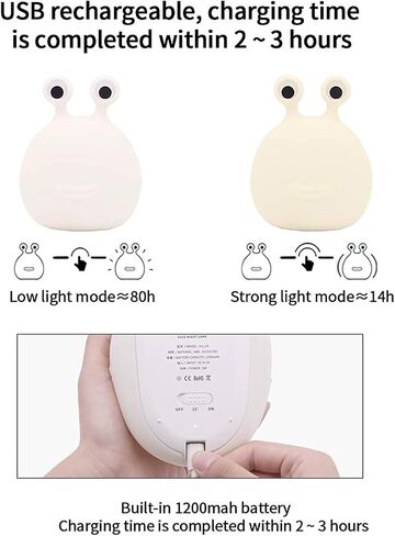 Slug Night Light Official Licensed Genuine Silicone Lamp | Don't Bug Me Gifts for Classroom Bedroom, Cute Animal Bedside Lamp for Kids, Nursery Squishy Lamp for Baby Breastfeeding. in Saudi Arabia