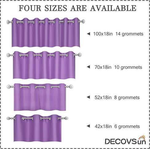 Aqua Valances for Kitchen Windows - Room Darkening Valances for Window with Grommet 42 by 18 Inch,1 Panels 42W x18 L in Saudi Arabia
