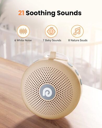 Dreamegg Portable Noise Machine for Baby Adult, Features Powerful Battery, 21 Soothing Sound, Noise Canceling for Office & Sleeping, Sound Therapy for Home, Travel, Registry Gift, Classic White in Saudi Arabia