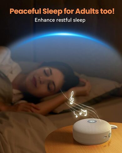Dreamegg Portable Noise Machine for Baby Adult, Features Powerful Battery, 21 Soothing Sound, Noise Canceling for Office & Sleeping, Sound Therapy for Home, Travel, Registry Gift, Classic White in Saudi Arabia