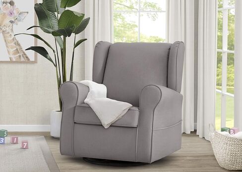 Delta Children Reston Nursery Glider Swivel Rocker Chair, French Grey in Kuwait