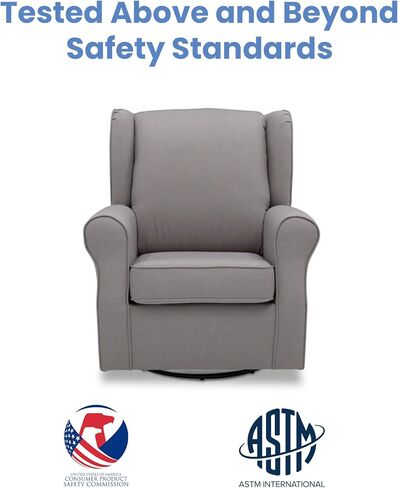 Delta Children Reston Nursery Glider Swivel Rocker Chair, French Grey in Kuwait
