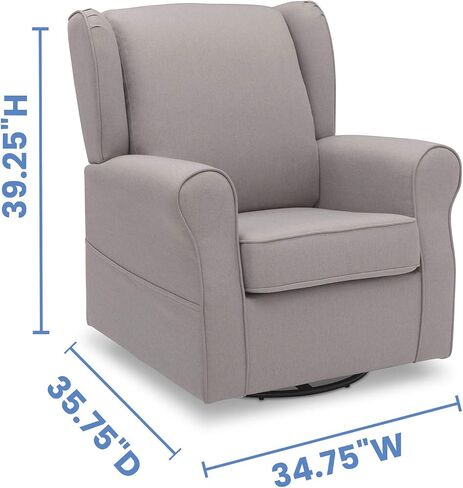Delta Children Reston Nursery Glider Swivel Rocker Chair, French Grey in Kuwait