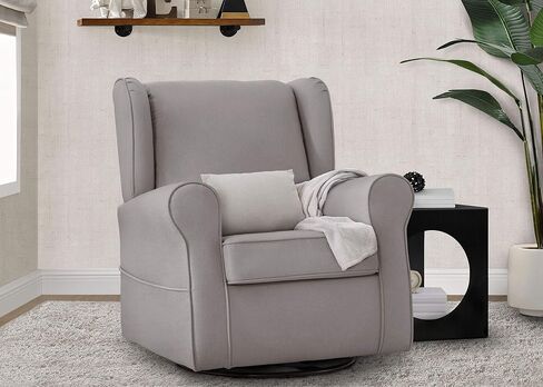 Delta Children Reston Nursery Glider Swivel Rocker Chair, French Grey in Kuwait