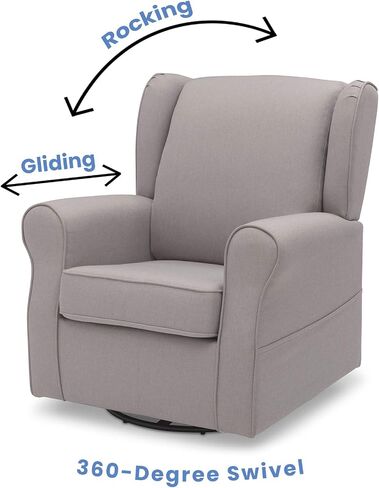 Delta Children Reston Nursery Glider Swivel Rocker Chair, French Grey in Kuwait